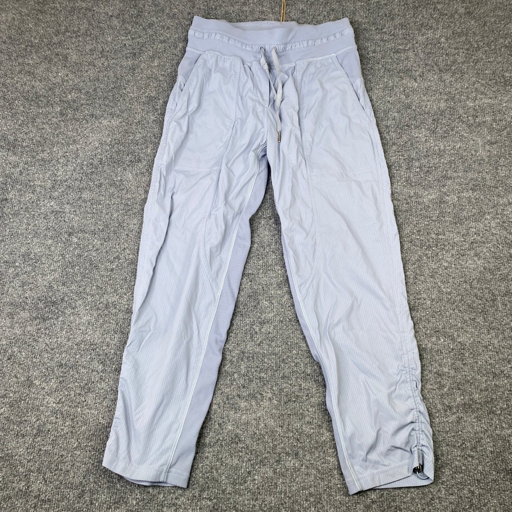 Lululemon Dance Studio Crop Pants Blue Pinstripe Seersucker Size 4 Joggers
